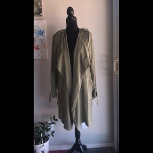 Olive green women’s duster MEDIUM